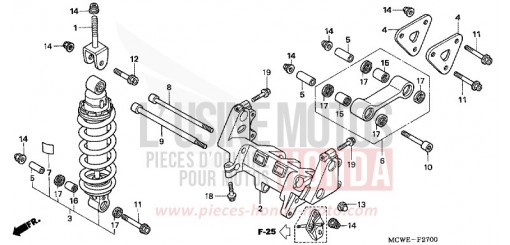 COUSSIN ARRIERE (VFR800) VFR8006 de 2006